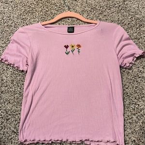 Wild Fable Purple Crop Top w Flowers